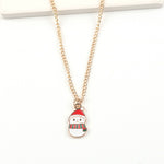Flag Village Christmas Necklace Cute Cartoon Santa Claus Snowman Elk Pendant Necklace Xmas New Year Festival Ear Jewelry Gifts