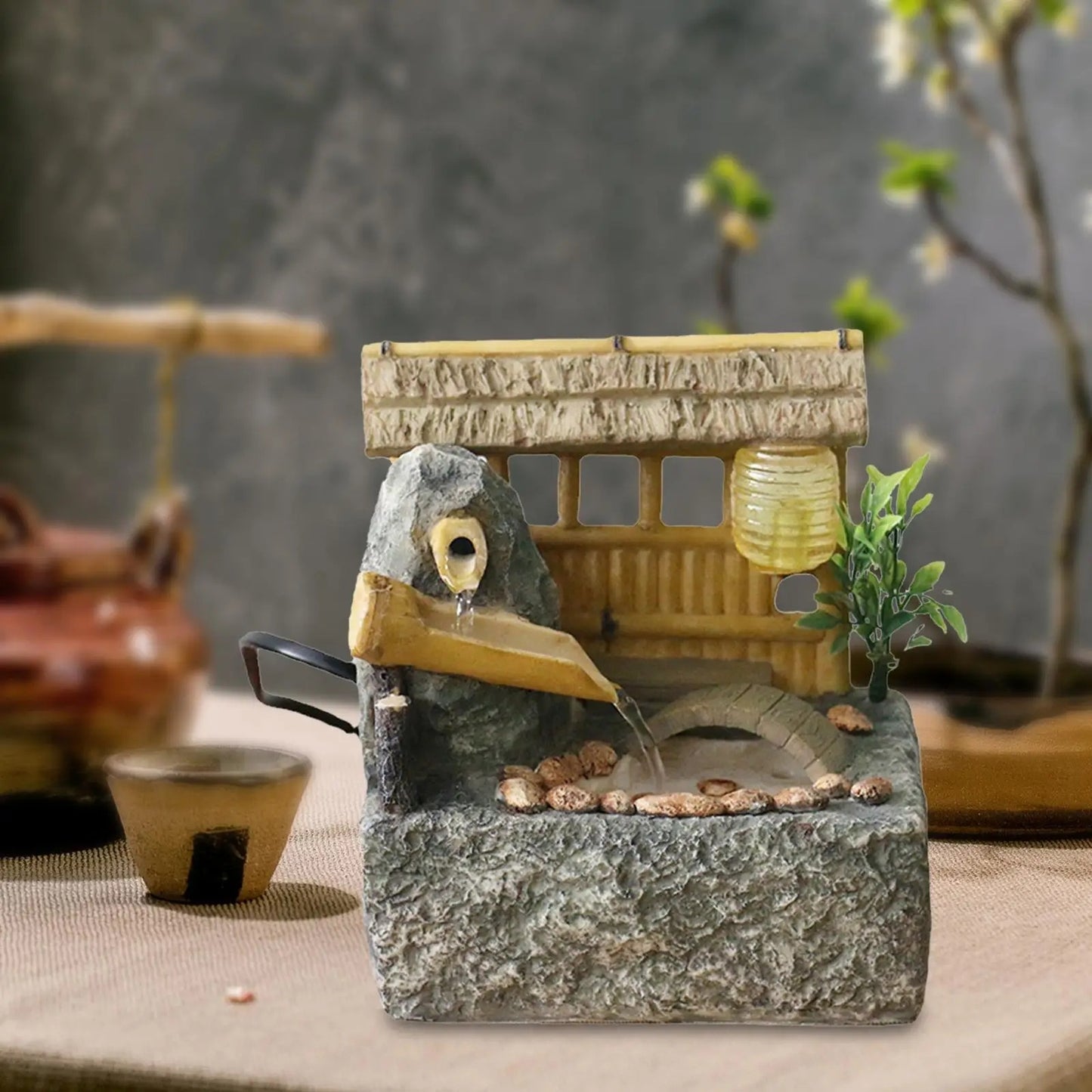 Small Creative USB Loop Flowing Water Ornaments Pastoral Desktop Front Office Company Opening Gifts Decorative Crafts