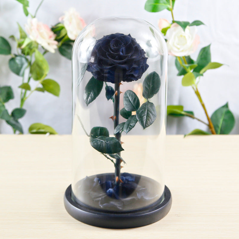 Flag Village Preserved Flower Rose Finished Glass Cover Gift Box