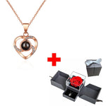 Flag Village Preserved Flower Rose Flower Necklace Jewelry Box Gift