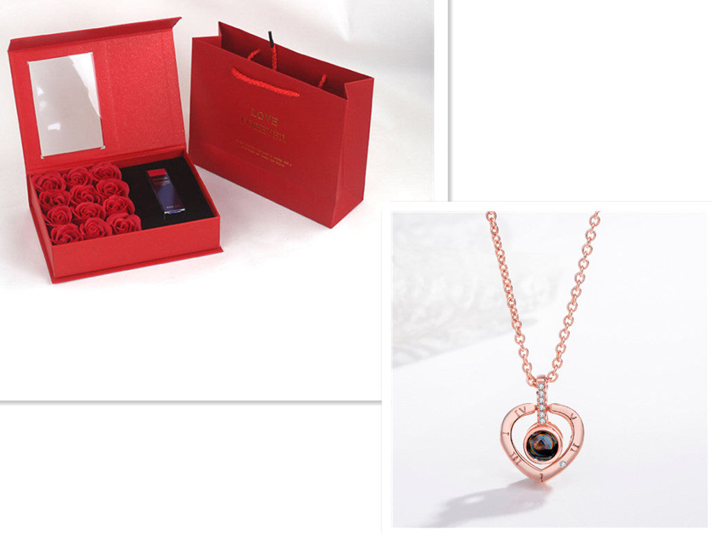 Flag Village Pearl Paper Window Jewelry Lipstick Gift Box Set