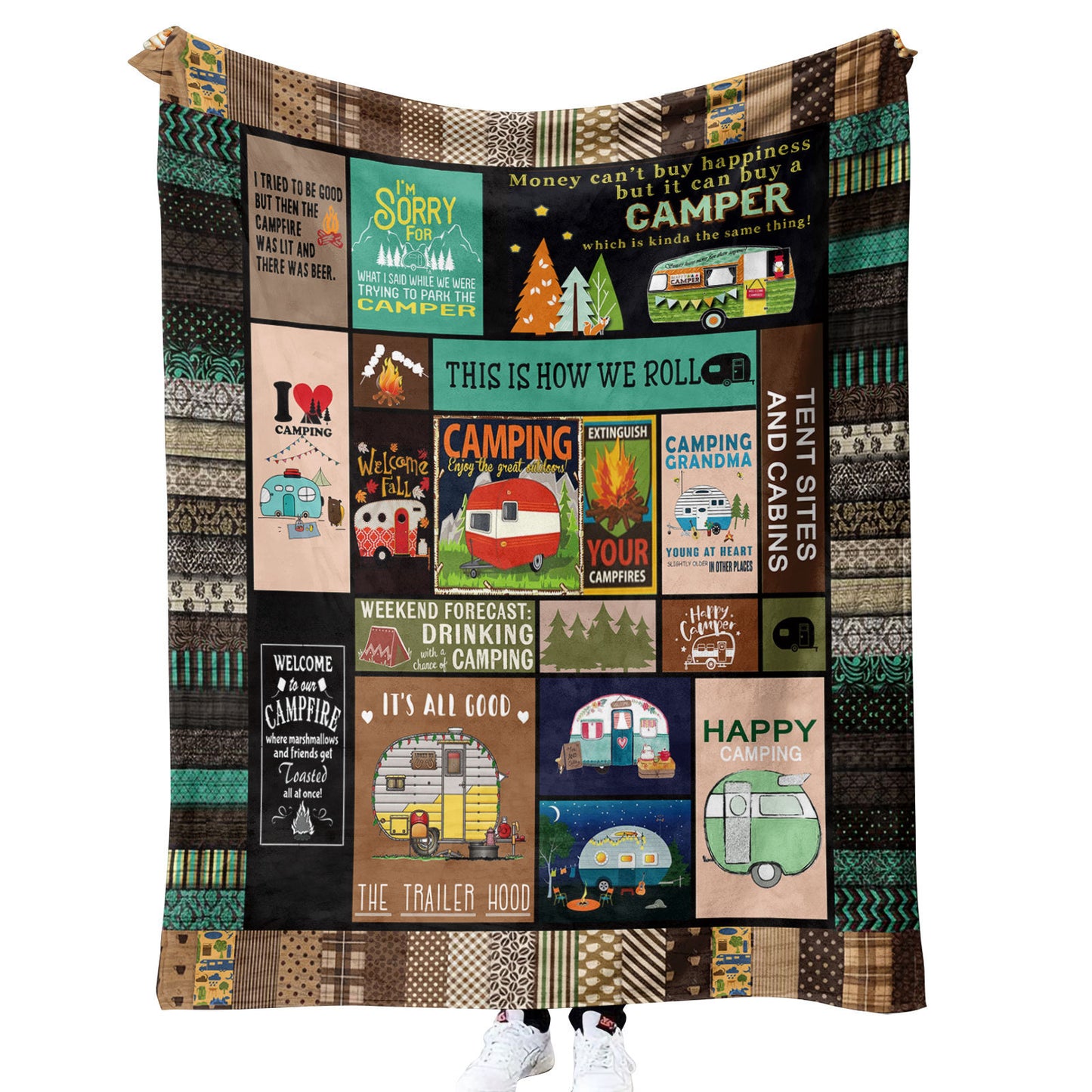 Flag Village Outdoor camping blanket
