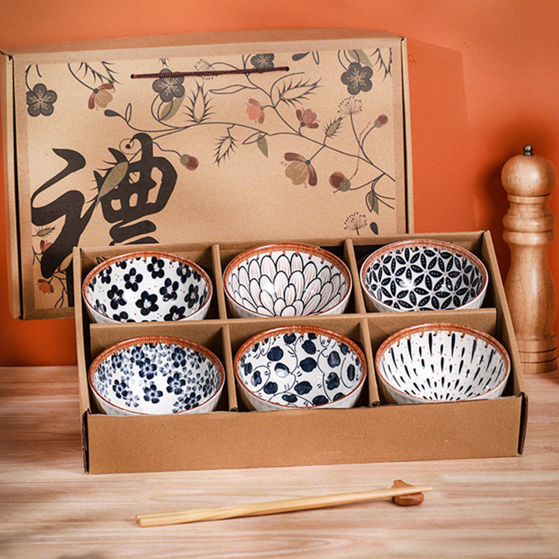 Flag Village Rattan Japanese Retro Rice Bowl Gift Box