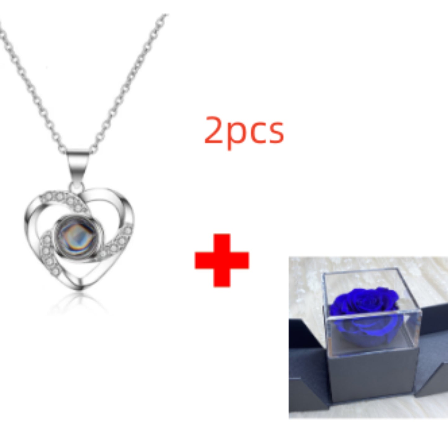 Flag Village Preserved Flower Rose Flower Necklace Jewelry Box Gift