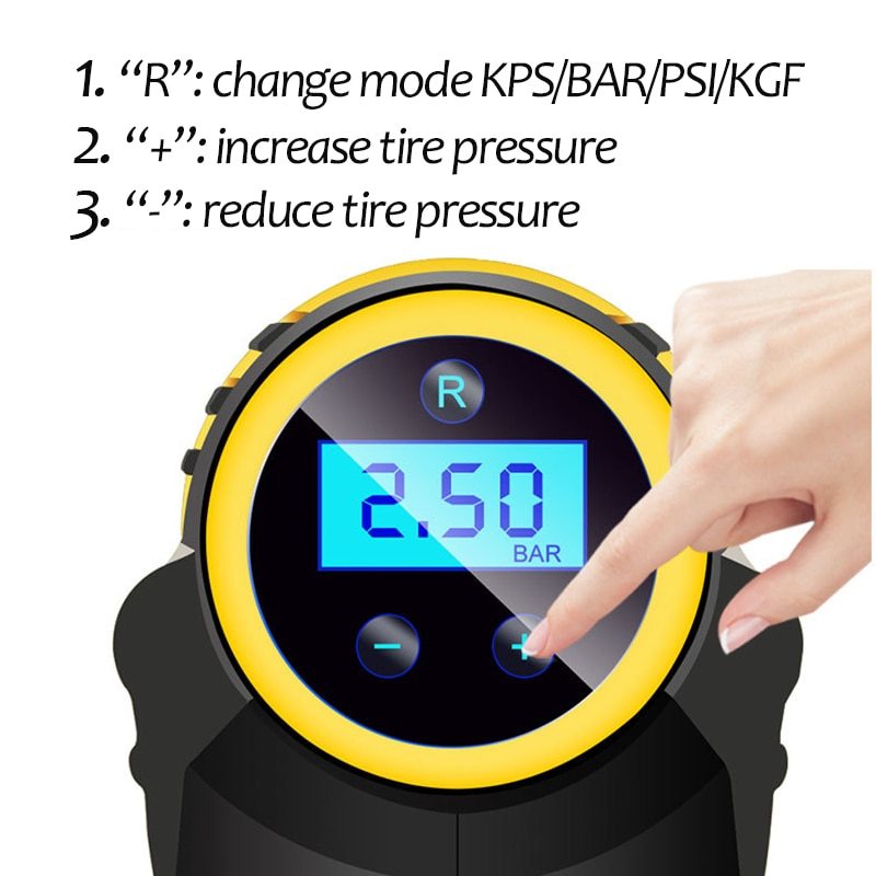 Flag Village Auto Tools Automatic Portable Handheld Digital LED Smart Car Air Compressor Pump