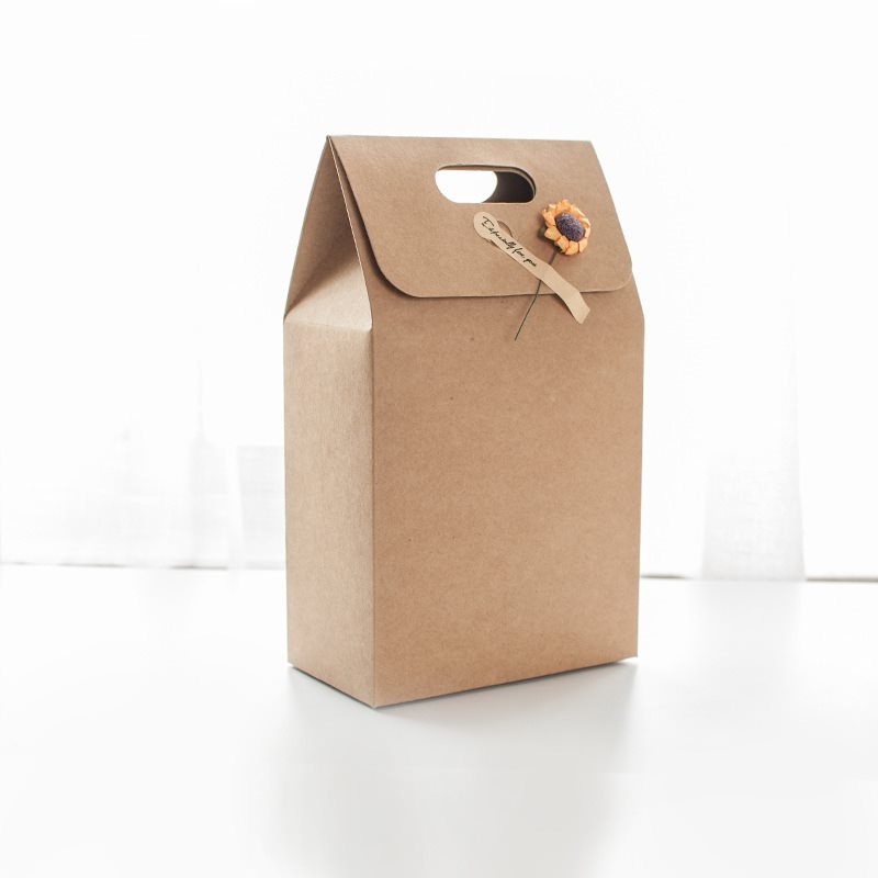 Flag Village Simple Vintage Kraft Gift Bag Gift Box Birthday Gift Bag