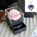 Flag Village Valentines Day Gift Women Rose Jewelry Box Dried Flower Real Flowers Eternal Roses In Box