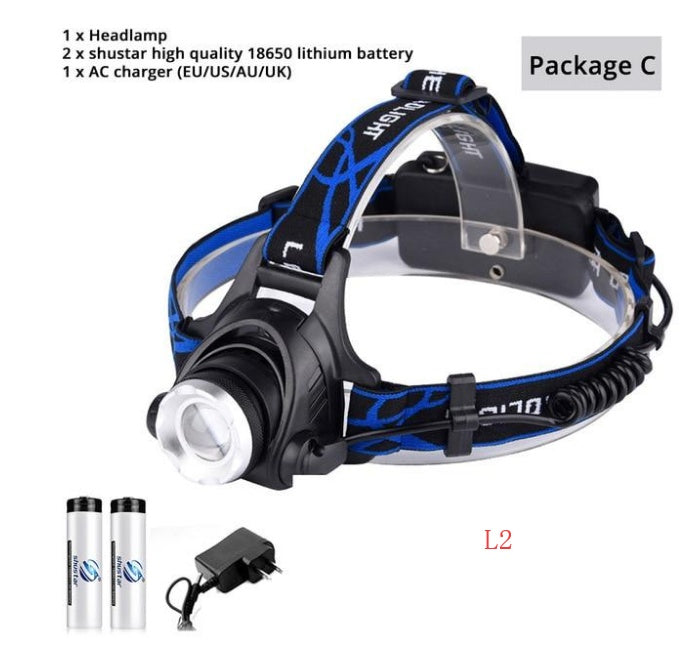 Flag Village USB Charging Built-in Smart Sensor Head-mounted Outdoor Fishing Headlight