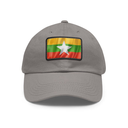Flag Village Myanmar Flag Hat Cap with Leather Patch
