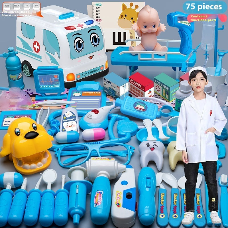 Flag Village Children's Doctor Toy Set Tool Medical Box