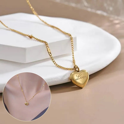 Flag Village Fashion Jewelry Necklace For Women New Trend Vintage Simple Love Heart Pendant Elegant Party Jewelry Birthday Gifts