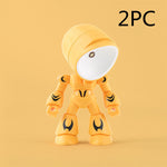 Flag Village Cute LED Hero Table Lamp Mini Portable Cool Mecha Cute Robot Night Light Bedroom Home Decoration Kids Boys Gifts