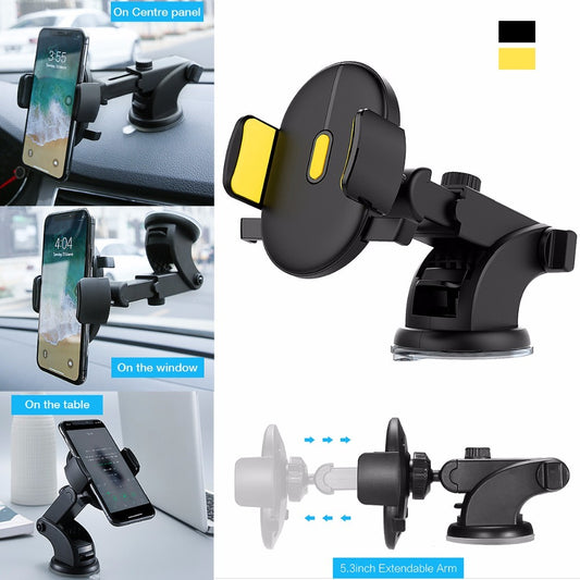 Flag Village Auto Tools Car Phone Holder Long Rod Telescopic Car Dashboard Suction Cup Type