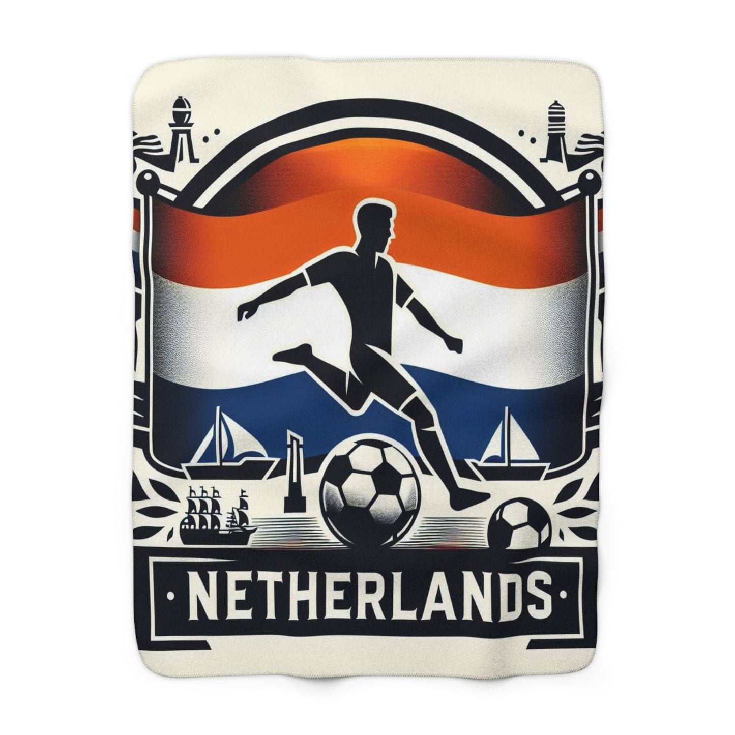 Flag Village Netherlands Sporting Flag Sherpa Fleece Blanket NLD0009