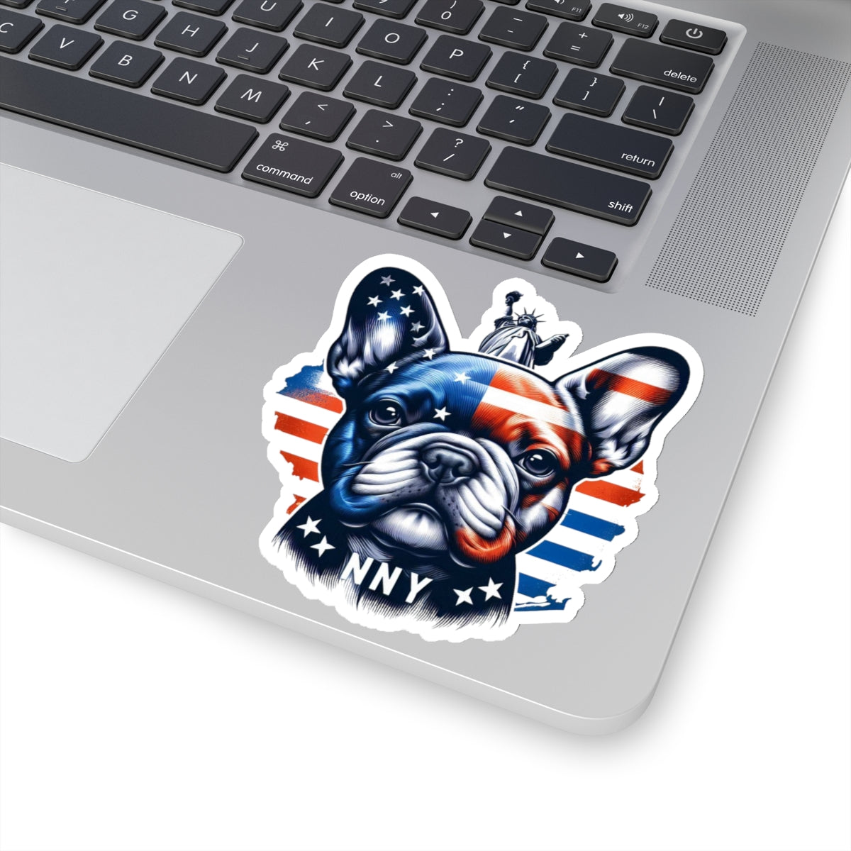 Flag Village USA Flag with French Bulldog Sticker 2", 3", 4", 6" USA0001