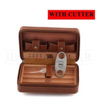 Flag Village Travel Humidor - Best Portable Leather Travel Cigar Humidifier Gift Box