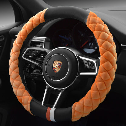 Flag Village Auto Tools Universal Car Steering Wheel Cover Winter Decoration Cute 38cm Plush Footprint Auto Automobile Vehicle Steering Wheel Protector