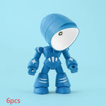 Flag Village Cute LED Hero Table Lamp Mini Portable Cool Mecha Cute Robot Night Light Bedroom Home Decoration Kids Boys Gifts