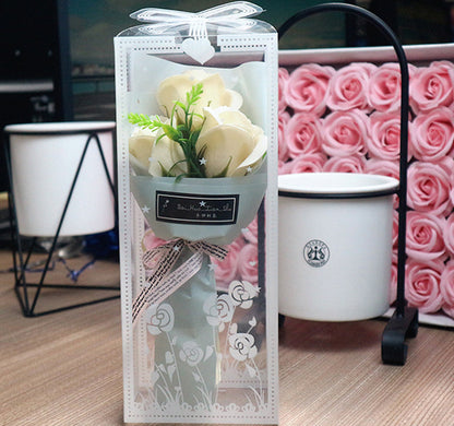 Flag Village Valentine's Day Soap Rose Bouquet Gift Box