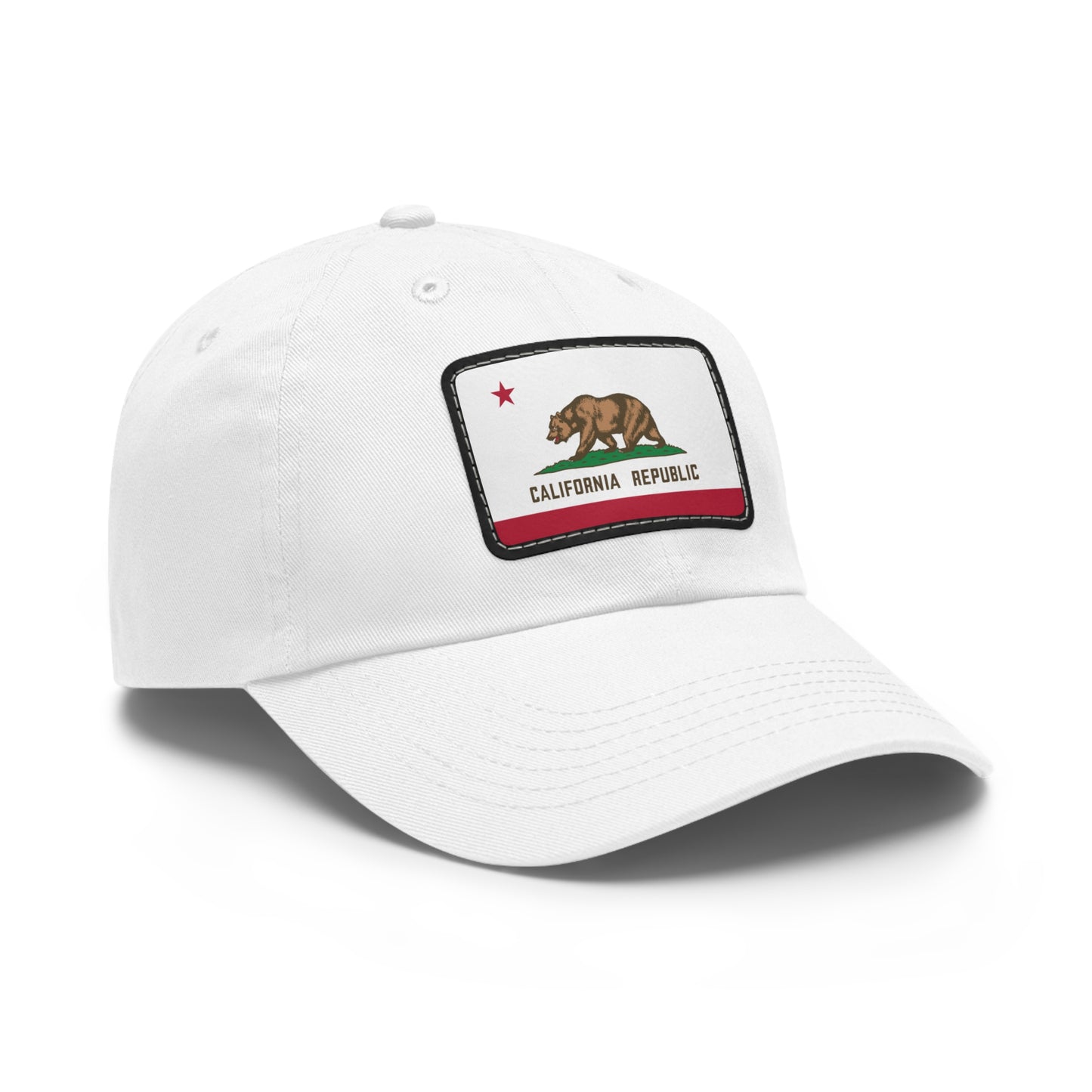 Flag Village USA California State Flag Hat Cap with Leather Patch