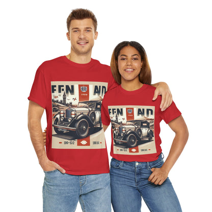 Flag Village UK Vintage Car Flag T-SHIRT Heavy Cotton Tee UK0021