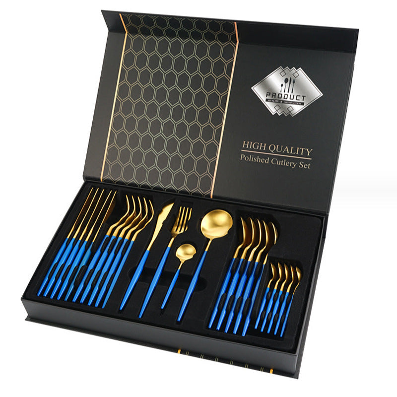Flag Village Gift Box Stainless Steel Tableware 24-piece Set
