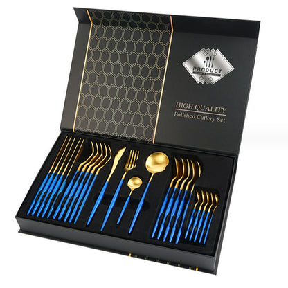 Flag Village Gift Box Stainless Steel Tableware 24-piece Set