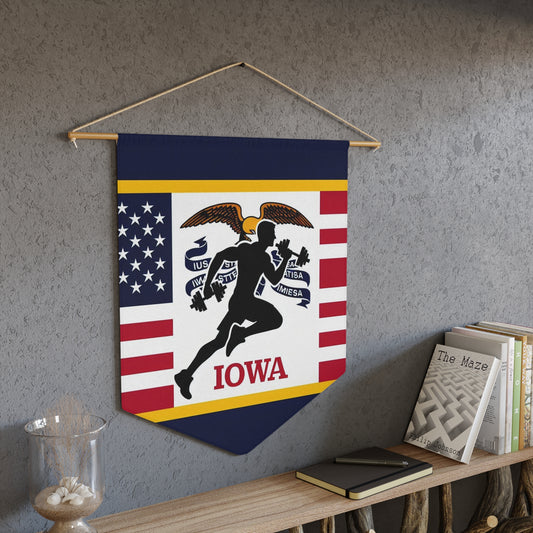 Flag Village Iowa State Flag Pennant Sporting Home Wall decoration IA0001