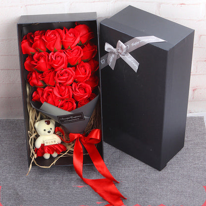 Flag Village Rose Bouquet Soap Flower Gift Box