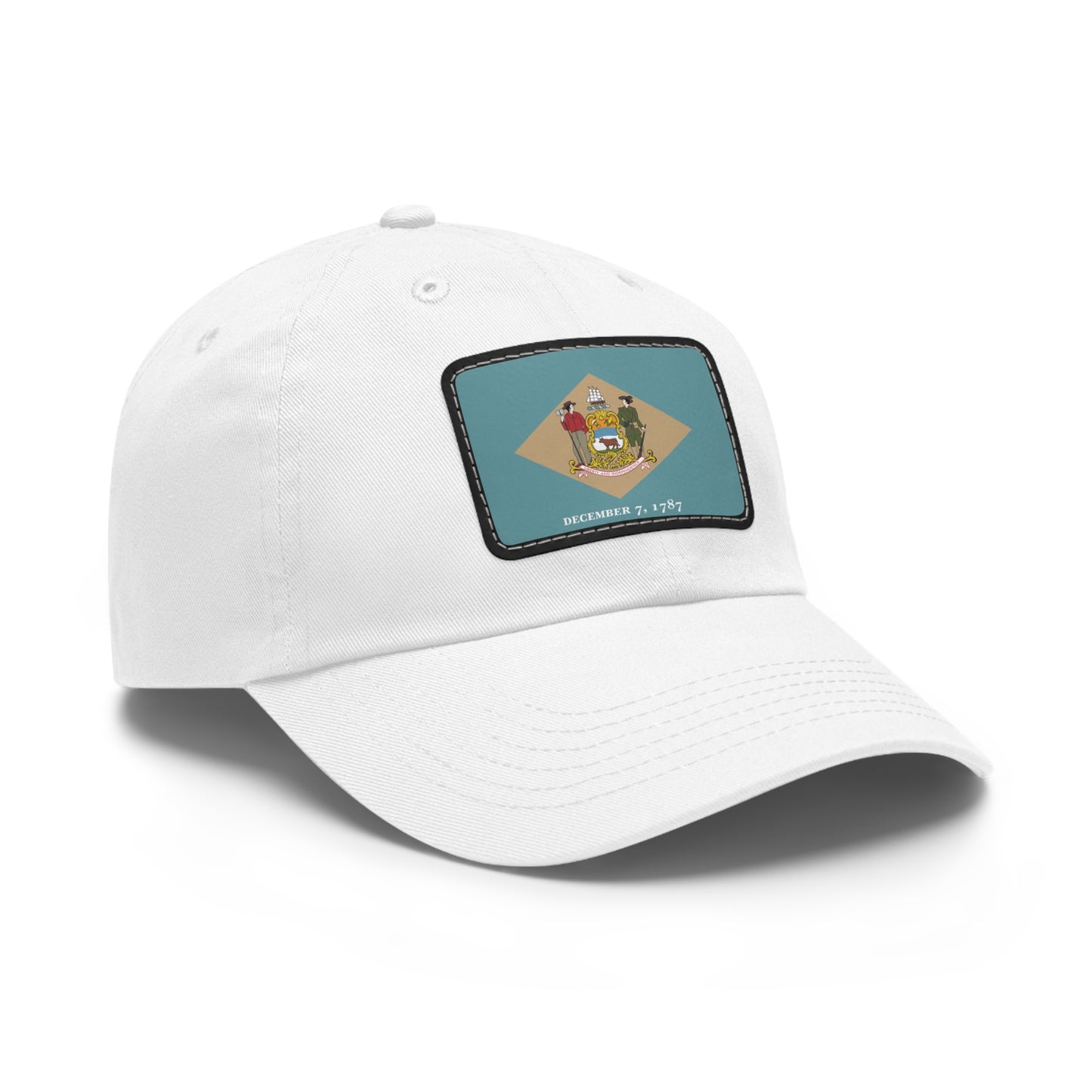 Flag Village USA Delaware State Flag Hat Cap with Leather Patch