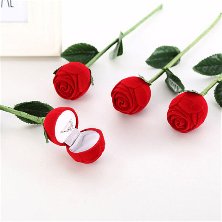 Flag Village Romantic Red Rose Flower Ring Gift Box for Anniversary Wedding Proposal & Gifts