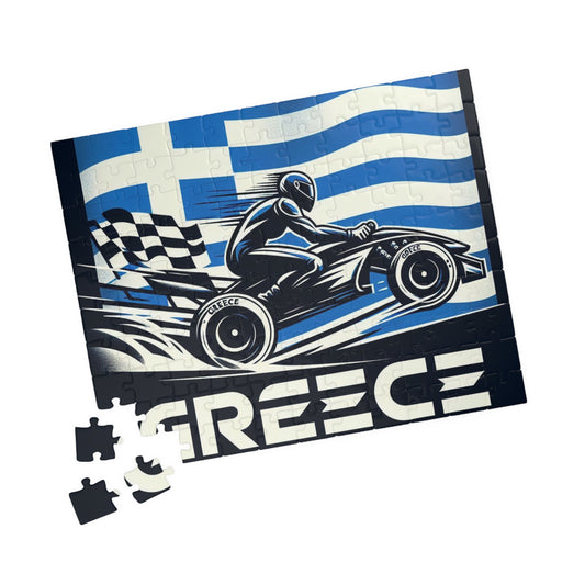 Flag Village Greece Racing Car Sporting Flag Puzzle (110, 252, 520, 1014-piece) GRC0009