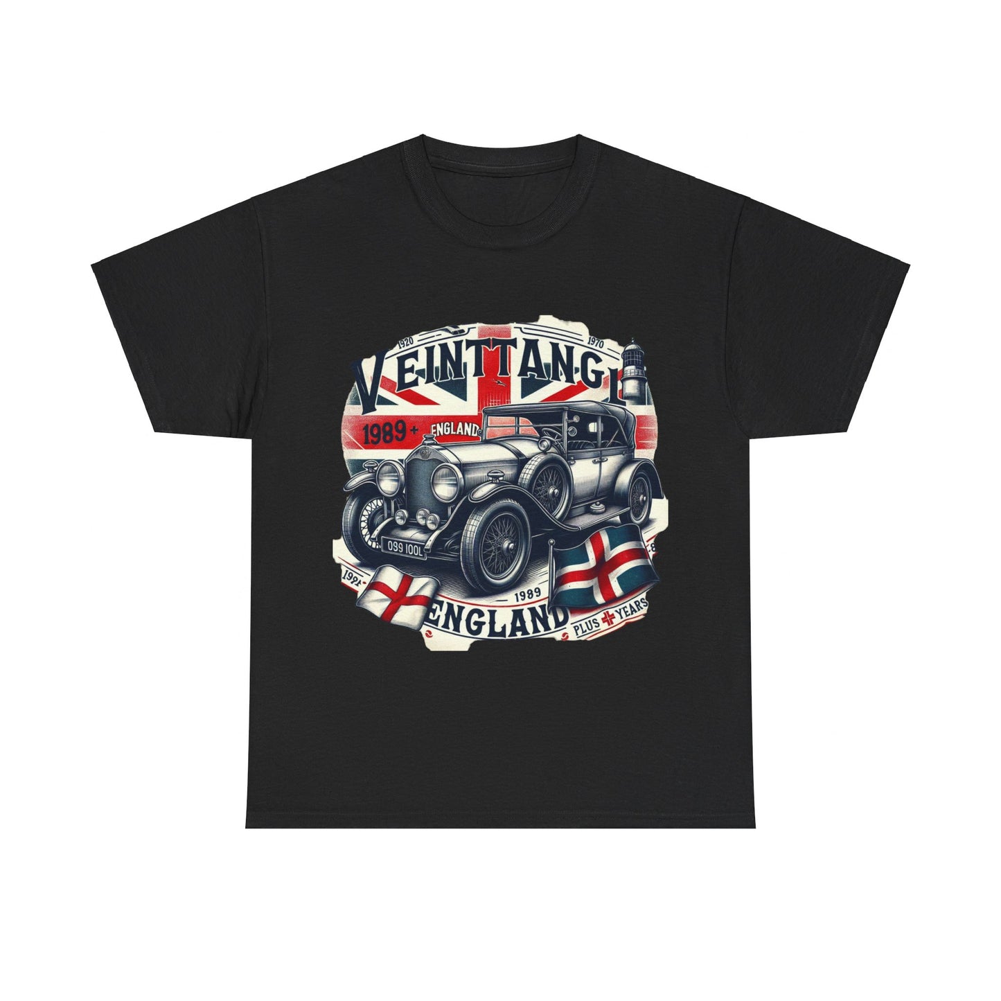 Flag Village UK Vintage Car Flag T-SHIRT Heavy Cotton Tee UK0006