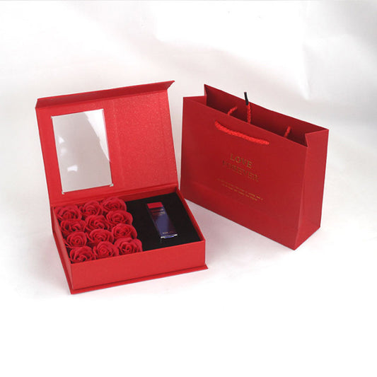Flag Village Pearl Paper Window Jewelry Lipstick Gift Box Set