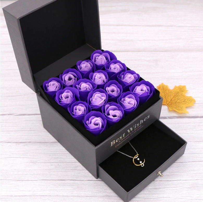 Flag Village Soap flower Valentine's Day gift double drawer box rose flower creative gift Christmas