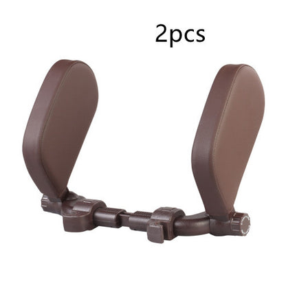 Flag Village Auto Tools Car headrest pillow Sleep Adjustable Side Car Soft Travel Seat Headrest Auto Leather Support Neck Pillow Cushion car accessories