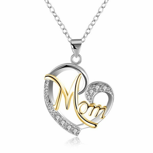 Flag Village European And American Women's Necklaces Mom Color Separation Heart-shaped Diamonds Wish Explosive Mother' Day Gifts Across The Border