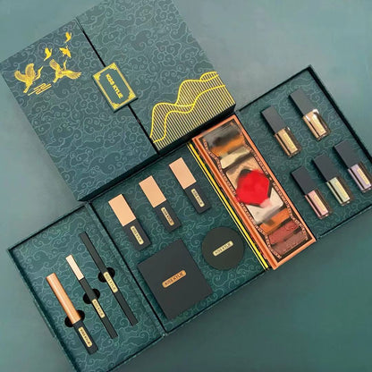 Flag Village Carved National Style Multi-piece Concealer Isolation Lipstick Gift Box Vibrato Live