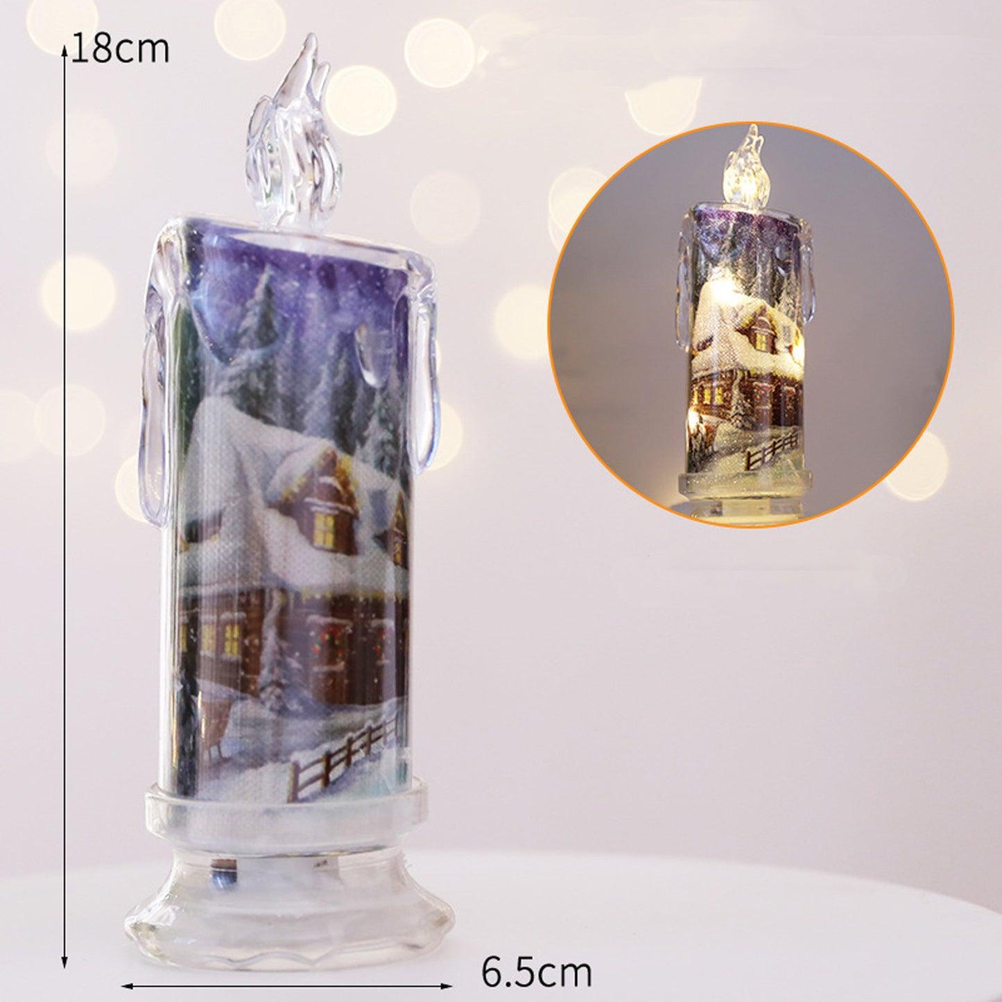 Flag Village Christmas Transparent Electronic Candles Decorative Gifts