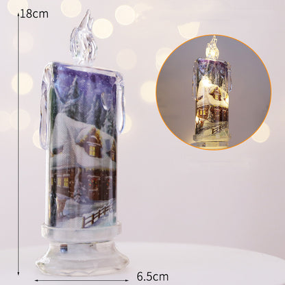 Flag Village Christmas Transparent Electronic Candles Decorative Gifts