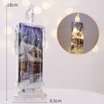 Flag Village Christmas Transparent Electronic Candles Decorative Gifts