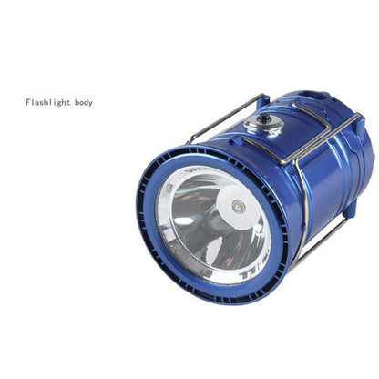 Flag Village new solar charging type multifunctional telescopic camping lantern lantern outdoor camping tent lamp