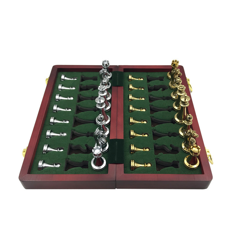 Flag Village Chess Match Special High-end Gift Box Set Solid Wood Folding Board Large Pieces Chess