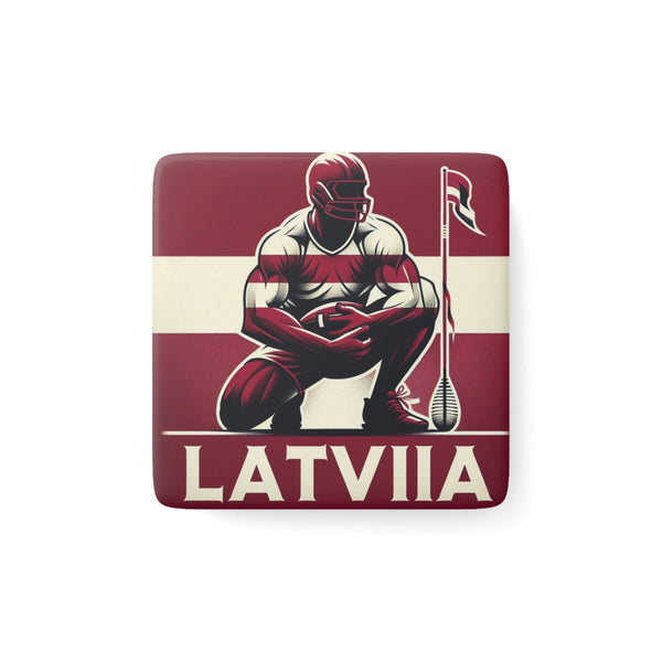 Flag Village Latvia National Flag Magnet 2" x 2"