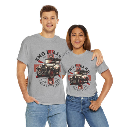Flag Village UK Vintage Car Flag T-SHIRT Heavy Cotton Tee UK0024