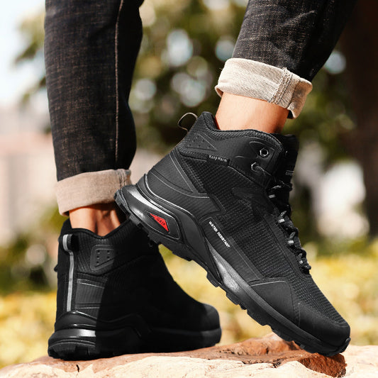 Flag Village Large Size High-top Hiking Shoes Men's Winter Outdoor Men's Sports Shoes Hiking Shoes