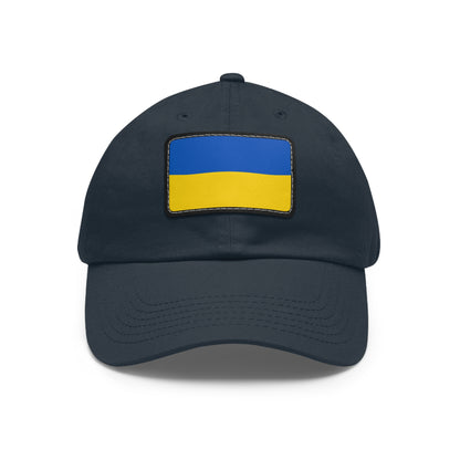 Flag Village Ukraine Flag Hat Cap with Leather Patch