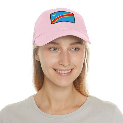 Flag Village Democratic Republic Of The Congo Flag Hat Cap with Leather Patch