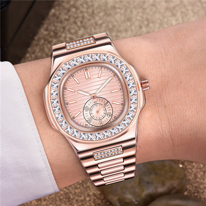 Flag Village Mens Fashion Alloy Band Diamond Gifts Watches