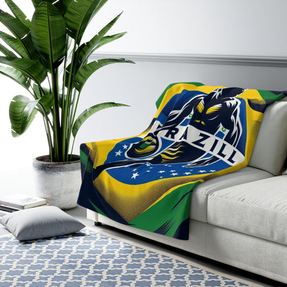 Flag Village BRAZIL Sporting Flag Sherpa Fleece Blanket BRA0014